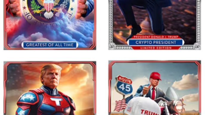 Trump Sells $99 NFTs Depicting Him as Superhero, Motorcyclist