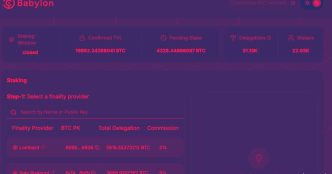 Screenshot from Babylon's staking dashboard (Babylon)