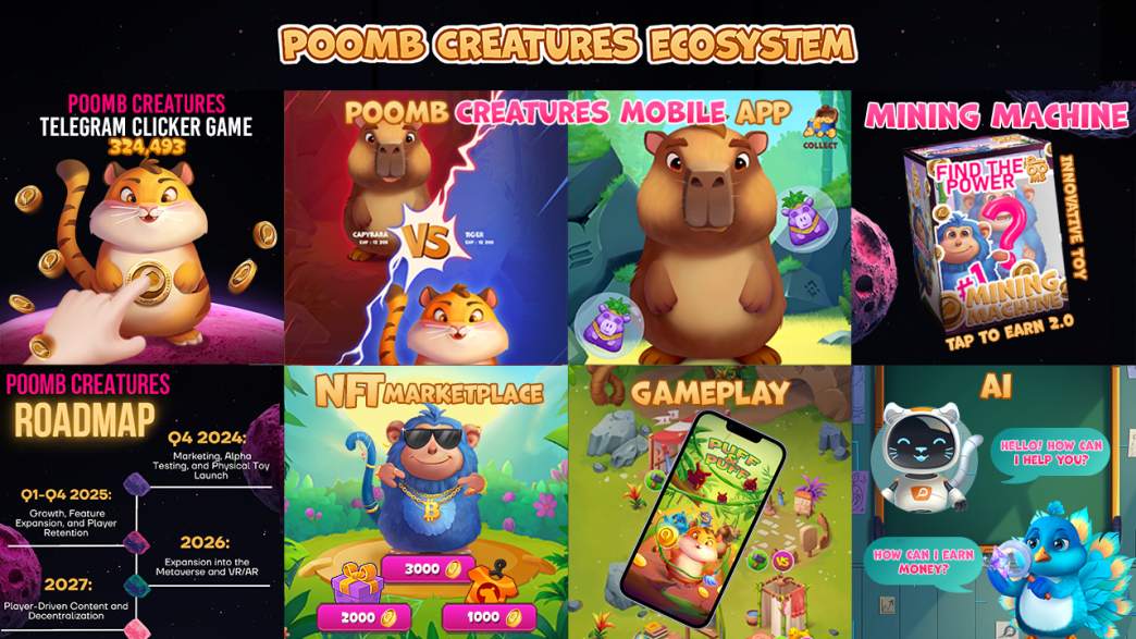 Comet Space Unveils Poomb Creatures: A Web2 + Web3 Game with Tap-to-Earn 2.0 and Physical Mining Toy