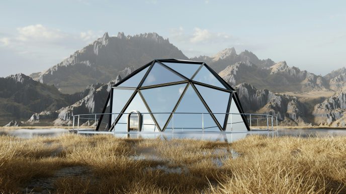 Metal Yurt in Nature