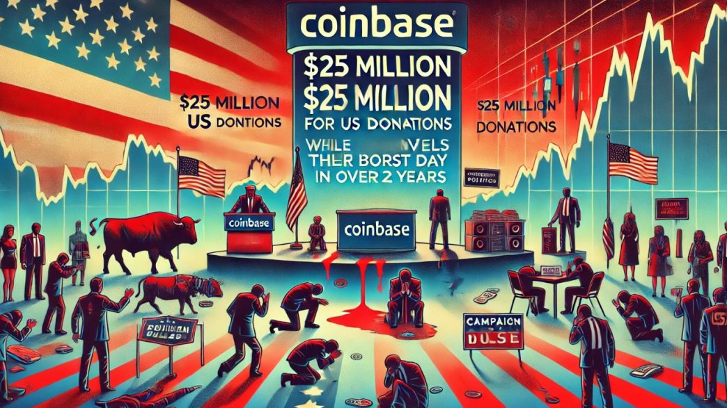 Coinbase Unveils $25M For Political Donations As Stocks Suffer Worst Day In Over Two Years