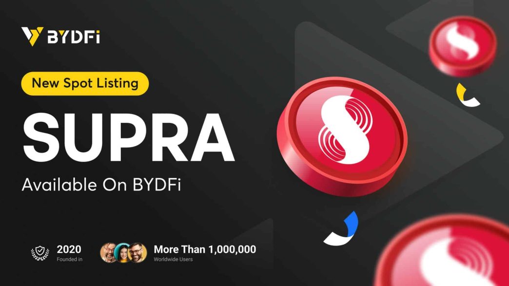 $SUPRA Token Lists on BYDFi with 304.30% Weekly Price Increase