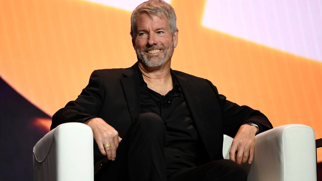 Michael Saylor speaks on stage during Bitcoin Conference 2023 at Miami Beach Convention Center on May 19, 2023 in Miami Beach, Florida. (Jason Koerner/Getty Images)